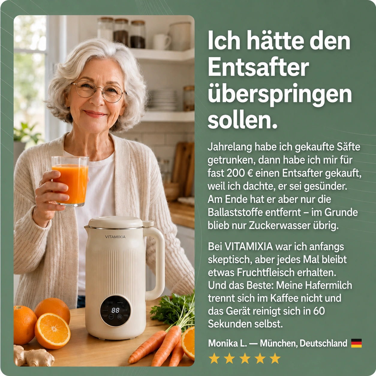 Vitamixia: The 8-in-1 device that preserves 100% of your fiber – and cleans itself.