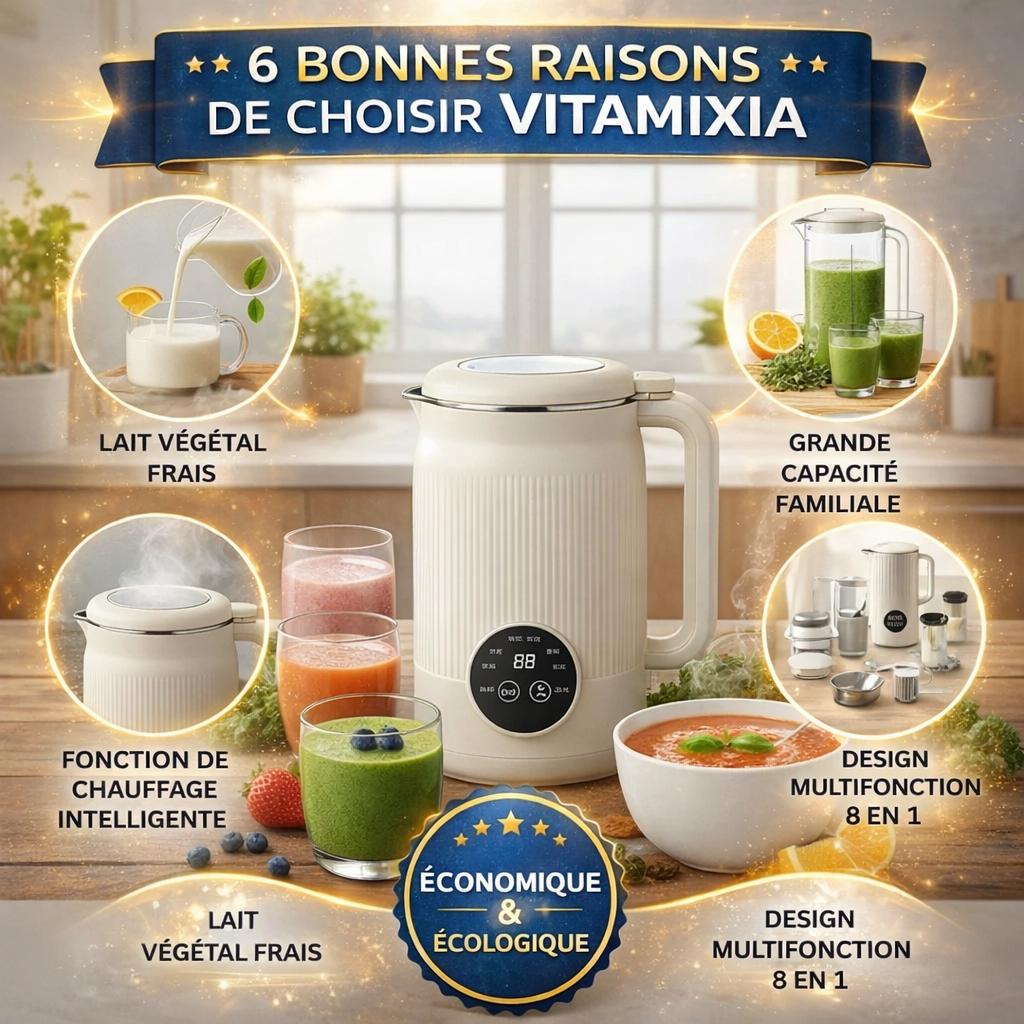 VitaMixia - Verwandeln Sie Mandeln für 30 Cent in 1 Liter cremige Milch. In 3 Minuten.