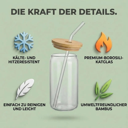 Hochwertiges Gläser-Set aus Glas und Bambus.