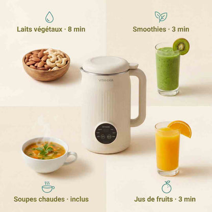 VitaMixia Multifunktionsgerät 8-in-1, zur Zubereitung von Pflanzenmilch, Säften & vielem mehr.