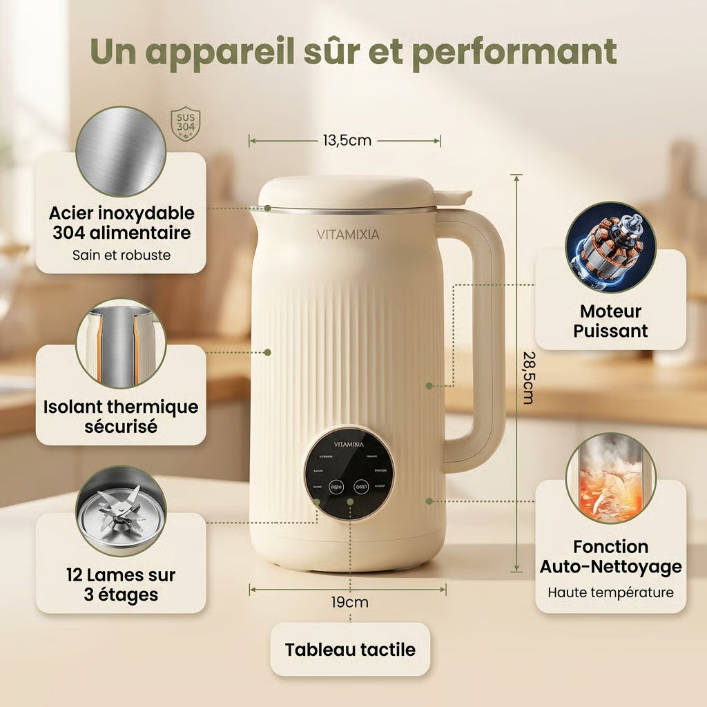 VitaMixia -- 8-in-1 Multifunction, Prepare Plant Milk, Juices & More)
