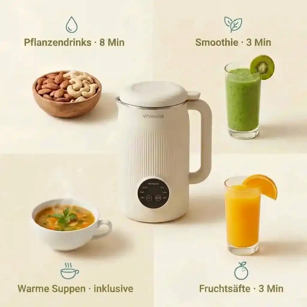 VitaMixia 8-in-1 Multifunktionsgerät — Pflanzendrinks, Säfte & mehr