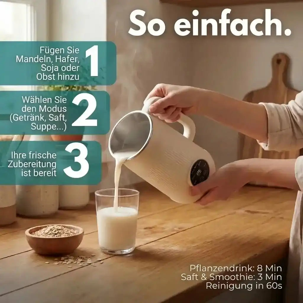VitaMixia 8-in-1 Multifunktionsgerät — Pflanzendrinks, Säfte & mehr