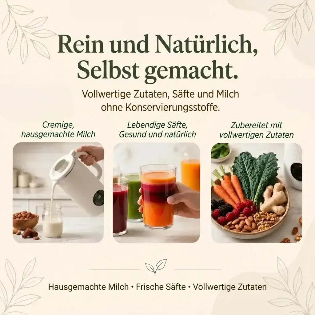 VitaMixia – Multifunktion 8-in-1 zur Zubereitung von Pflanzendrinks, Säften und vielem mehr.