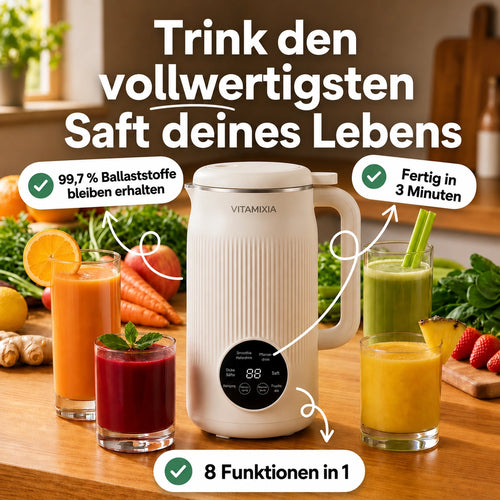 Vitamixia: Das 8-in-1-Gerät, das 100 % Ihrer Ballaststoffe bewahrt – und sich selbst reinigt.
